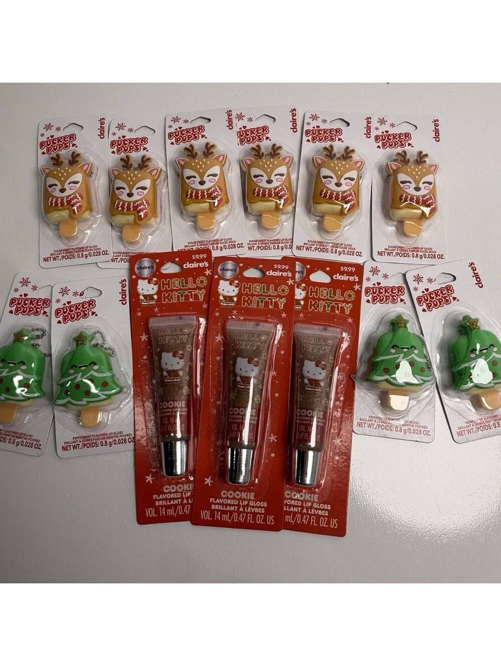Lot Hello Kitty Earrings Bow Lipgloss Keychain Christmas Stocking Stuffers Gift